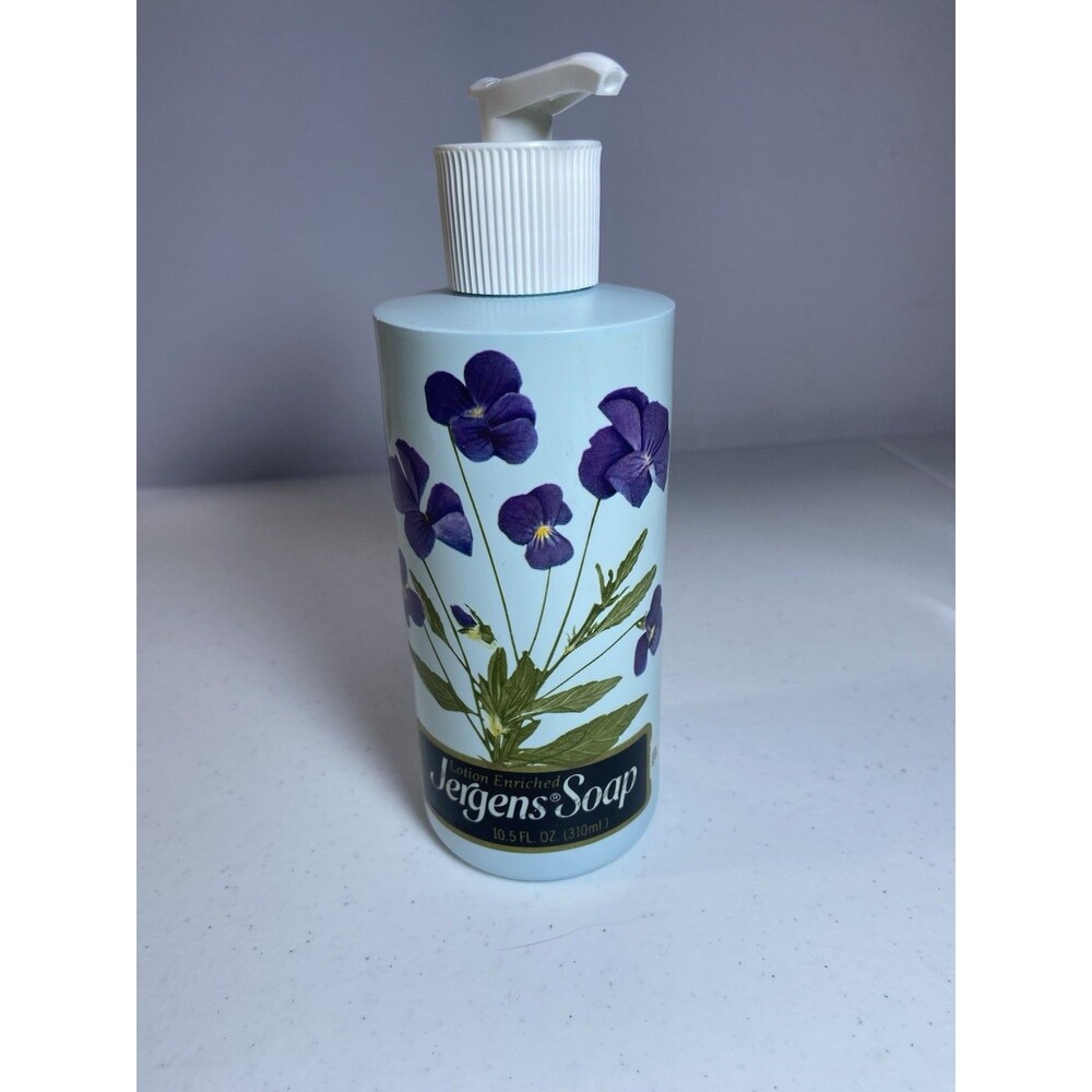 Vintage Liquid Jergens Lotion Hand Soap Blue Violas 10.5 Oz Made In USA 80-90’s